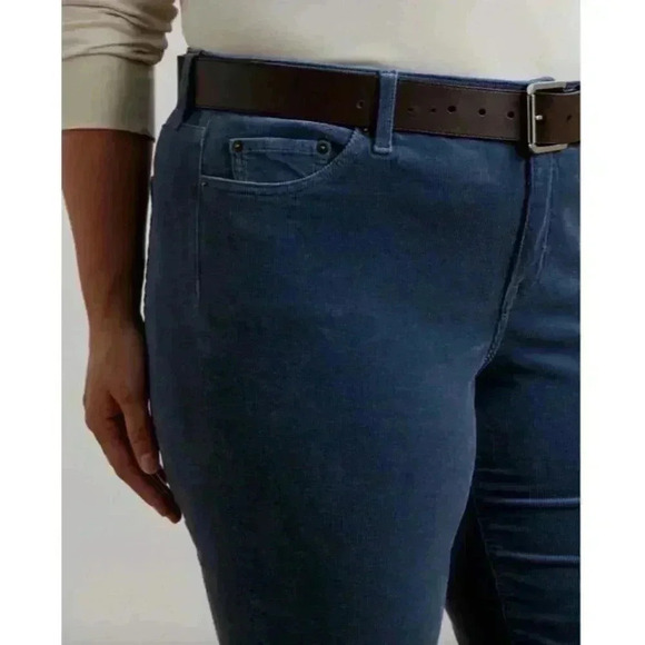 Stretch Corduroy Mid-Rise Straight Leg Pant $145 LRL Size 14 - Picture 3 of 10